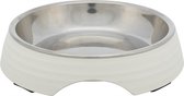 Trixie voerbak kat melamine / rvs wit 200 ml 14 cm