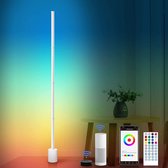 BUONTEMPO RGBW DreamColor Led-vloerlamp, compatibel met Alexa en Google Home, muziekmodi, 16 miljoen kleuren, dimbare vloerlampen voor woonkamer, bediening met app en dimmer
