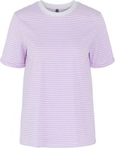 Pieces T-shirt Pcria Ss Fold Up Tee Noos Bc 17093747 Bright White/lavendula Dames Maat - XL