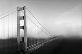 Walljar - San Francisco - Golden Gate Bridge - Zwart wit poster