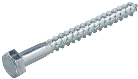 Hoenderdaal houtdraadbout gegalvaniseerd 12 x 60 mm din 571