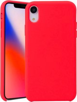 iPhone XR Hoesje Siliconen - Soft Touch Telefoonhoesje - iPhone XR Silicone Case met zachte voering - Mobiq Liquid Silicone Case Hoesje iPhone XR rood