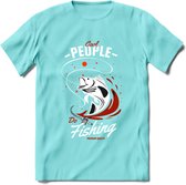 Cool People Do Fishing - Vissen T-Shirt | Rood | Grappig Verjaardag Vis Hobby Cadeau Shirt | Dames - Heren - Unisex | Tshirt Hengelsport Kleding Kado - Licht Blauw - M