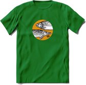 Fishing - Vissen T-Shirt | Grappig Verjaardag Vis Hobby Cadeau Shirt | Dames - Heren - Unisex | Tshirt Hengelsport Kleding Kado - Donker Groen - XL