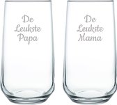 Gegraveerde Drinkglas 47cl De Leukste Mama-De Leukste Papa