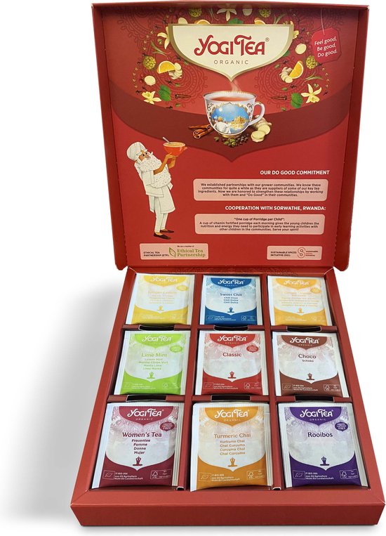 Yogi Tea Cadeaudoos met 45 theezakjes - 9 verschillende smaken.