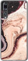 Geschikt voor Huawei P20 Pro hoesje - Marmer print - Mineralen - Natuursteen - Siliconen Telefoonhoesje