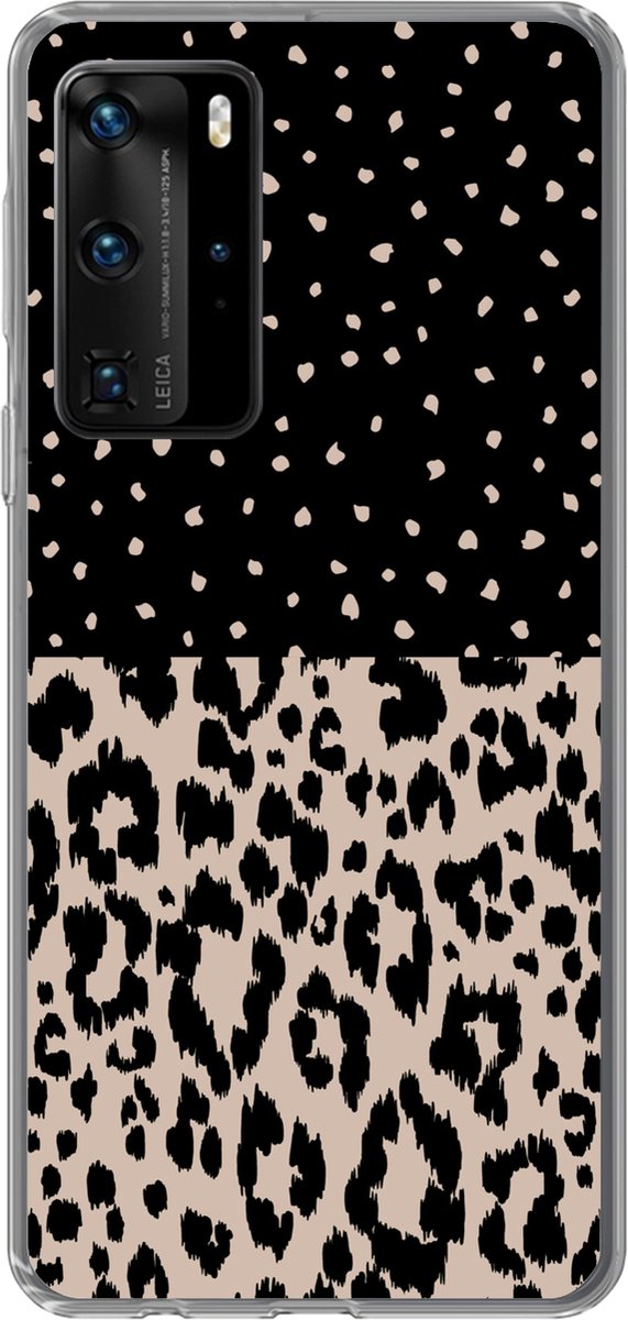 Telefoonhoesje Geschikt voor Huawei P40 Pro hoesje - Panterprint - Dieren - Design - Siliconen Telefoonhoesje Telefoonhoesje