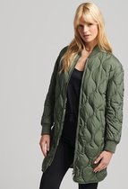 Superdry Studios Longline Quilted Jasje Zwart L Vrouw