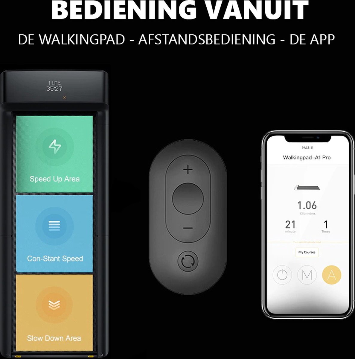 Afbeelding 3 van Walkingpad® | Inklapbare loopband - Hometrainer - Loopband Elektrisch - Wandelband - Opvouwbaar - Voor Thuis - Zwart