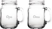 Gegraveerde Drinkglas 45cl met schroefdeksel Opa & Oma