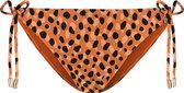 Leopard Spots strik bikinibroekje - Bruin/Oranje - Dierenprint