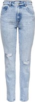 Only Jeans Onlscarlett Life X Hw Slm Str Ank F 15250065 Light Blue Denim Dames Maat - W33 X L32