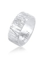 KUZZOI Heren Ring Heren Ring Structuur Hammered Organische Look Trend in 925 Sterling Zilver