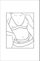 Walljar - Vrouwelijk lichaam - Muurdecoratie - Poster met lijst