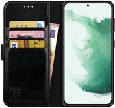 Rosso Element Book Case Wallet Hoesje Geschikt voor Samsung Galaxy S22 Plus | Portemonnee | 3 Pasjes | Magneetsluiting | Stand Functie | Zwart