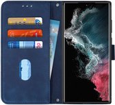 Samsung Galaxy S22 Ultra Hoesje Book Case met Koord Kunstleer Blauw