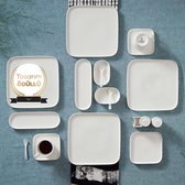 Karaca- Cubique -35-delige porseleinen ontbijt-/serveerset voor 6 personen-Wit-