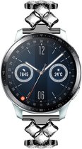 Steel diamond smartwatch bandje - geschikt voor Huawei Watch GT / GT 2 / GT 3 / GT 3 Pro 46mm / GT 2 Pro / GT Runner / Watch 3 / Watch 3 Pro - zwart