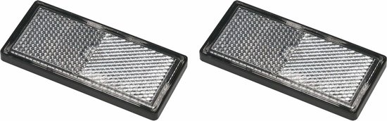 Pro + Réflecteur blanc 85x39mm autocollant avec plaque de base 2pcs. sous blister