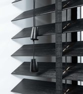 Dutchblinds Bamboe Jaloezieën 50mm - Zwart - 105 x 175 cm - Raamdecoratie op maat