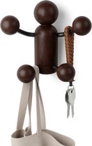 Umbra Woody handdoekhaak 10x17x14cm Rubberhout Zwart/walnoot