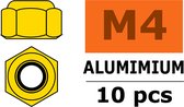 Revtec - Aluminium zelfborgende zeskantmoer - M4 - Goud - 10 st