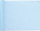 Santex Tafelloper rol - geboorte jongen - polyester - lichtblauw - 30 cm x 10 m - babyshower