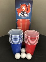 Bierpong set - Beerpong set - Beer pong - 20 bekers + 4 ballen - red cups - blue cups