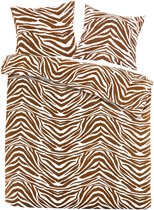 Zachte flanel dekbedovertrek zebra - lits-jumeaux (240x200/220) - heerlijk warm en hoogwaardig - donsachtig laagje