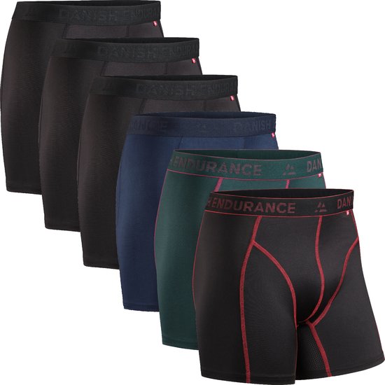 DANISH ENDURANCE Classic Fit Boxers Sports Underpants Hommes - 6 paires - Taille M