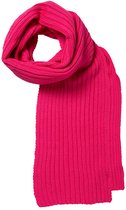 Apollo - Feest sjaal 2 x 2 rib fluor rose - One size - Carnavals sjaal - Sjaal roze - Gebreide sjaal - Gekleurde sjaal