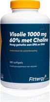 Fittergy Supplements - Visolie 1000 mg 60% met Choline - 180 softgels - Choline ondersteunt de reinigende werking van de lever en de vetstofwisseling - Vetzuren - voedingssupplement