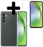 Hoesje Geschikt voor Samsung A54 Hoesje Siliconen Case Met Screenprotector - Hoes Geschikt voor Samsung Galaxy A54 Hoes Siliconen - Transparant