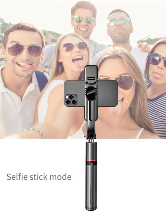 Selfie Stick Statief Tripod Selfistick Twee LED LampenMet