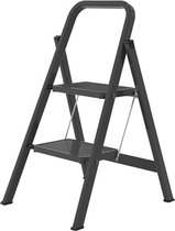 Altrex Giant Total Black Huishoudtrap 2 treden - Lichtgewicht aluminium - Werkhoogte 2.45m - Opberghoogte 0.90m