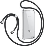 Hoesje met koord - ketting - Draagriem voor Schouder / Nek - touw - Hanger - Schouder tas - Geschikt voor: iPhone 7 / 8 - transparant