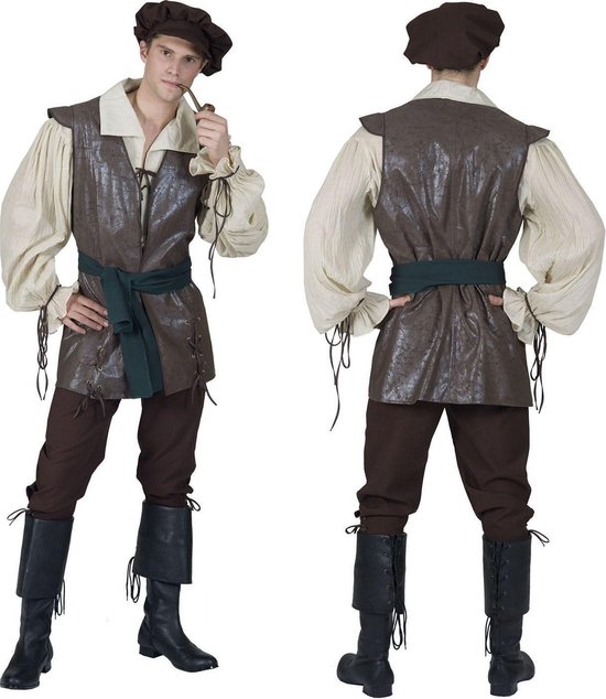 Middeleeuwen & Renaissance Kostuum | Middeleeuwse Boer Kostuum Man | Maat 48-50 | Carnaval kostuum | Verkleedkleding