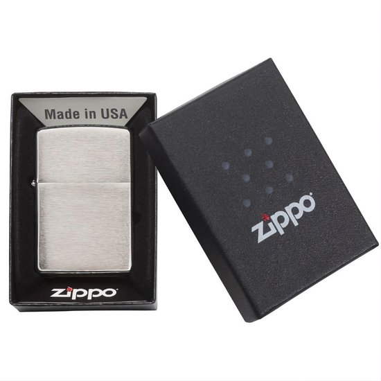 Briquet à gaz Zippo - chrome brossé - flamme unique - rechargeable -  réglable - insert