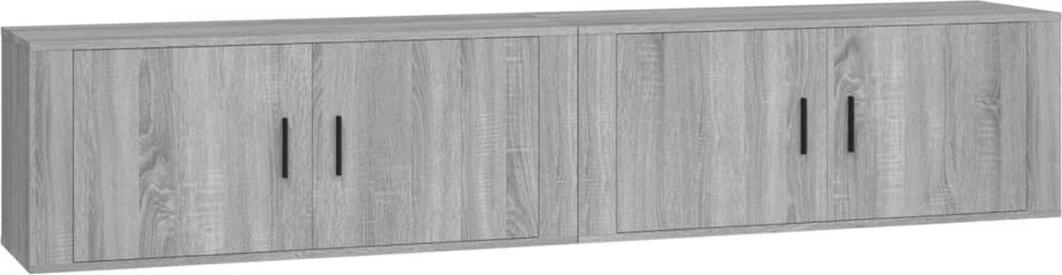 vidaXL - Tv-wandmeubels - 2 - st - 100x34,5x40 - cm - grijs - sonoma - eikenkleurig