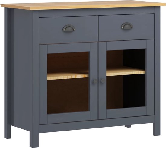 Medina Buffet Hill Range 90x40x80 cm bois de pin massif gris