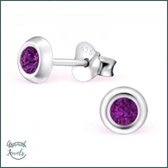 Aramat jewels ® - Zilveren oorbellen rond 5mm transparant swarovski elements kristal