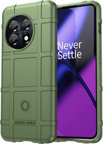 OnePlus 11 Hoesje - Rugged Shield TPU Gelcase - Groen - GSM Hoesje - Telefoonhoesje Geschikt Voor OnePlus 11