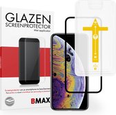 BMAX Screenprotector geschikt voor iPhone XS met applicator - Full Cover gehard glas - Tempered glas - Apple screenprotectors - Telefoonglaasje - Beschermglas - Glasplaatje - Screensaver - Screen protector - Case friendly - Zwart