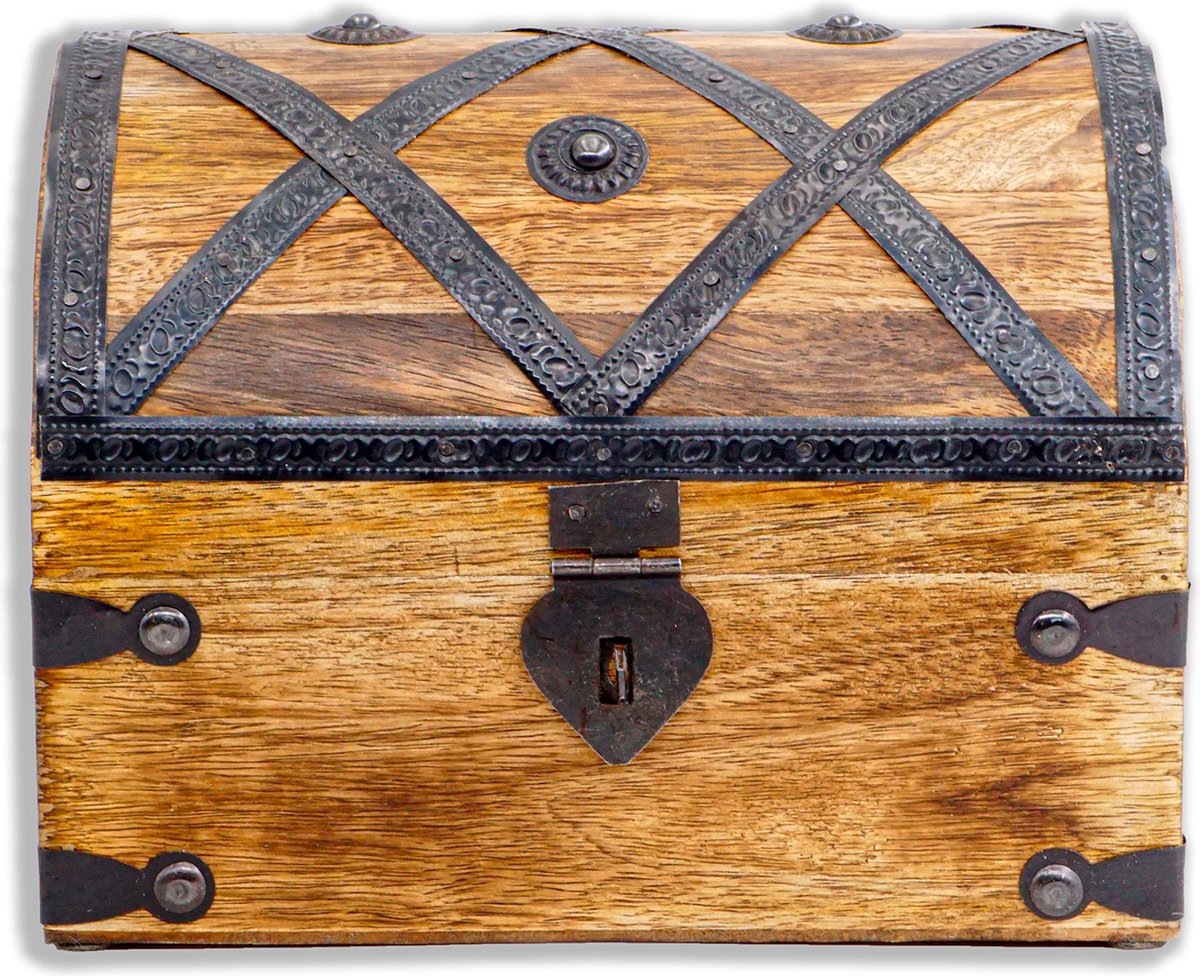 Schatkisten 2 st vintage-stijl hout bruin