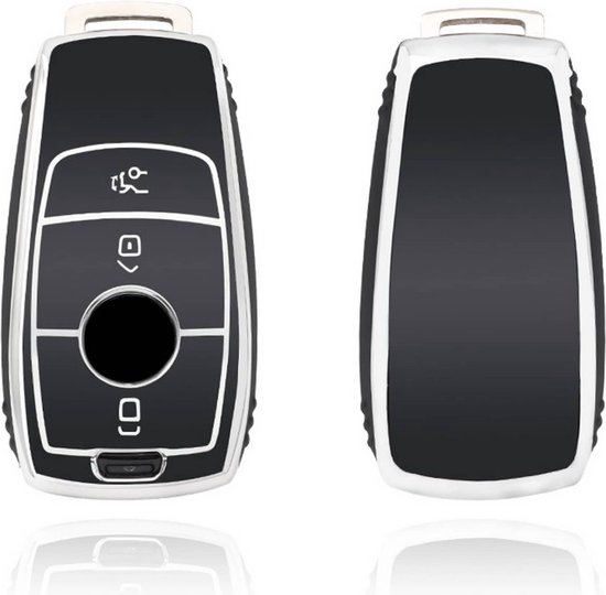 Autosleutel hoesje - TPU Sleutelhoesje - Sleutelcover - Autosleutelhoes - Geschikt voor Mercedes- zwart - B3 - Auto Sleutel Accessoires gadgets - Kado Cadeau man - vrouw