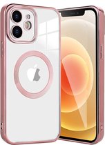 Casemania Hoesje Geschikt voor Apple iPhone 11 Roze - Siliconen Back Cover Geschikt voor Magsafe