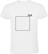 Denk buiten de doos Heren T-shirt | uitdrukking | think outside the box | kader | mindset | creatief | oplossen