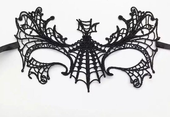 Luxe kanten maskerade bal Halloween carnaval masker bal (zwart en zilver 2 stuks