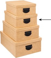 5Five Opbergdoos/box - goudgeel - L30 x B24 x H12 cm - Stevig karton - Industrialbox
